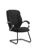 Office Visitor Galloway High Back Cantilever with Arms Black Fabric   