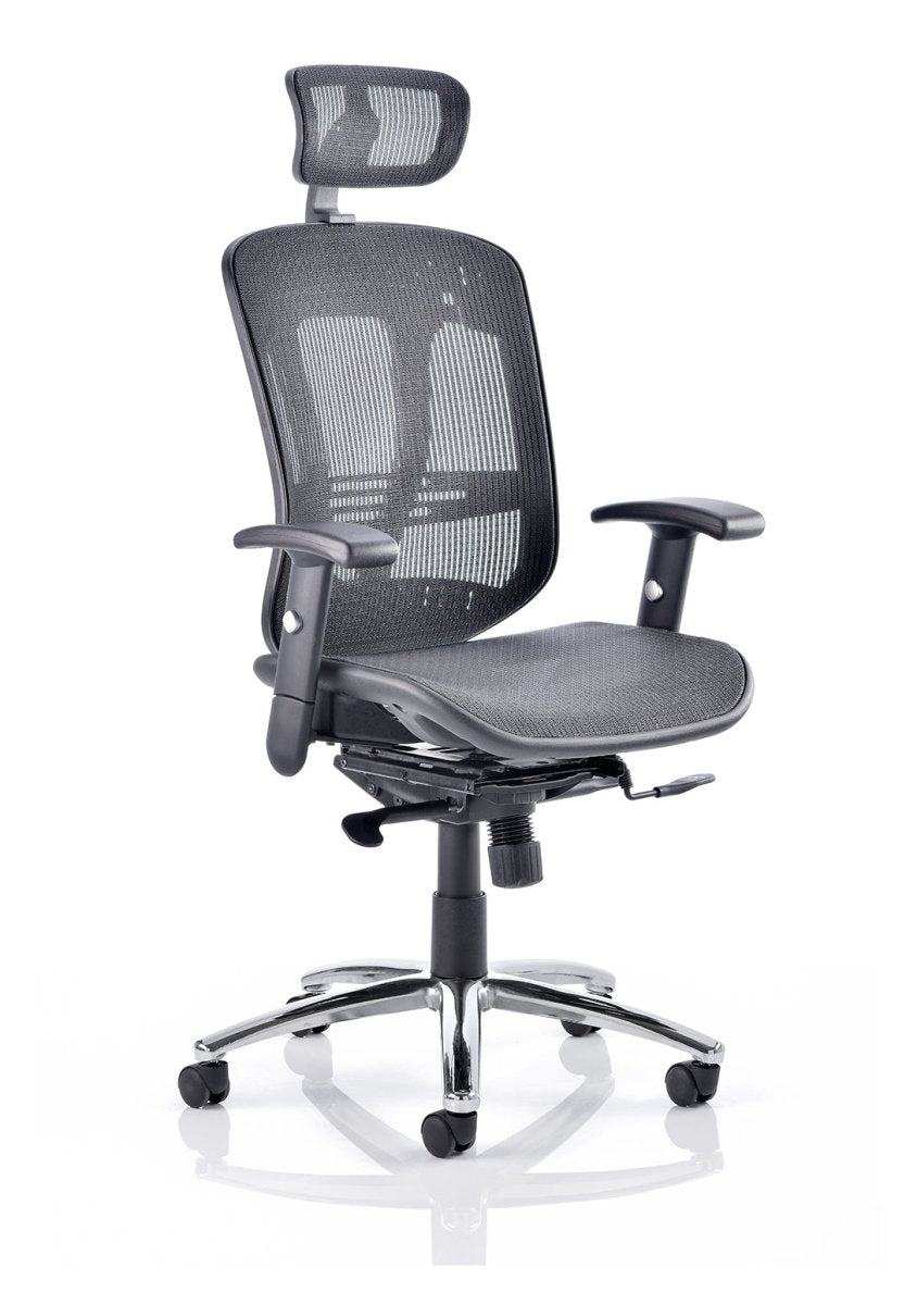 Mirage II Mesh Back Task Operator Office Chair with Height Adjustable Arms With Headrest  With Height Adjustable Arms 