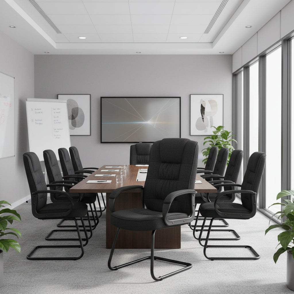 Office furniture moore-cantilever-chair Dynamic  Black Fabric   