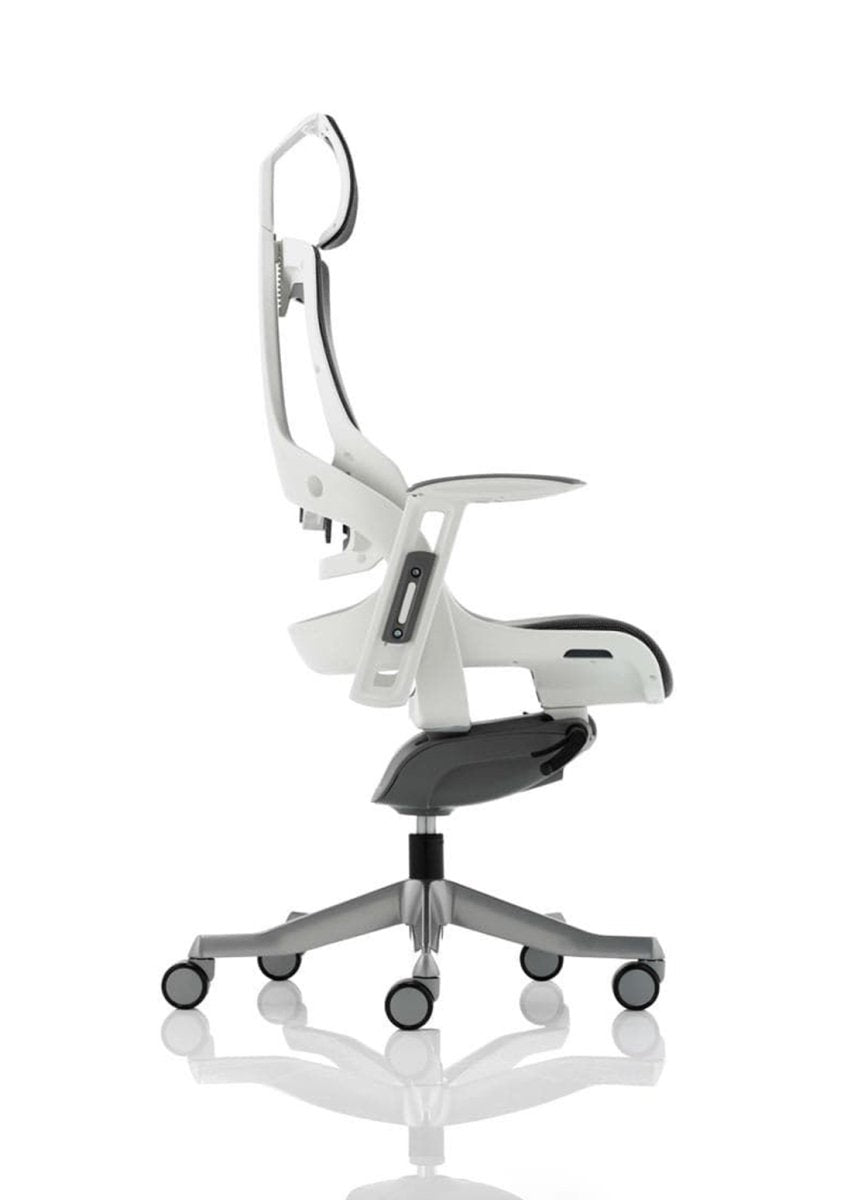 Office furniture zure-executive-chair-with-white-shell Dynamic  Elastomer Gel Orange Colour Elastomer Gel Orange 