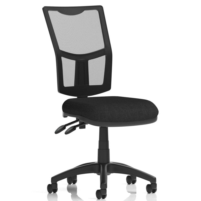 Office Chair Eclipse Plus II Medium Mesh Back Task Operator Black Fabric None   No Draughtsman Kit