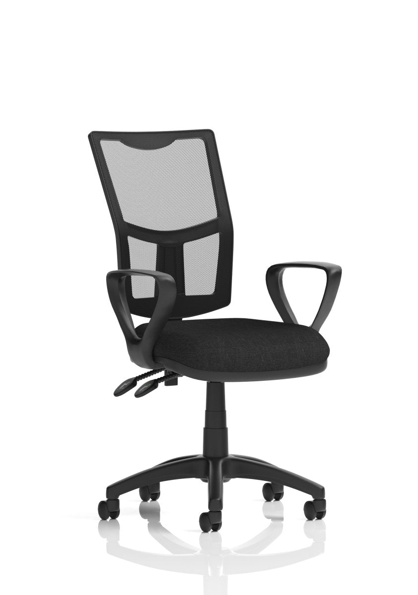 eclipse-plus-ii-mesh-back-operator-chair Dynamic  Blue Fabric With Height Adjustable Arms   No Draughtsman Kit