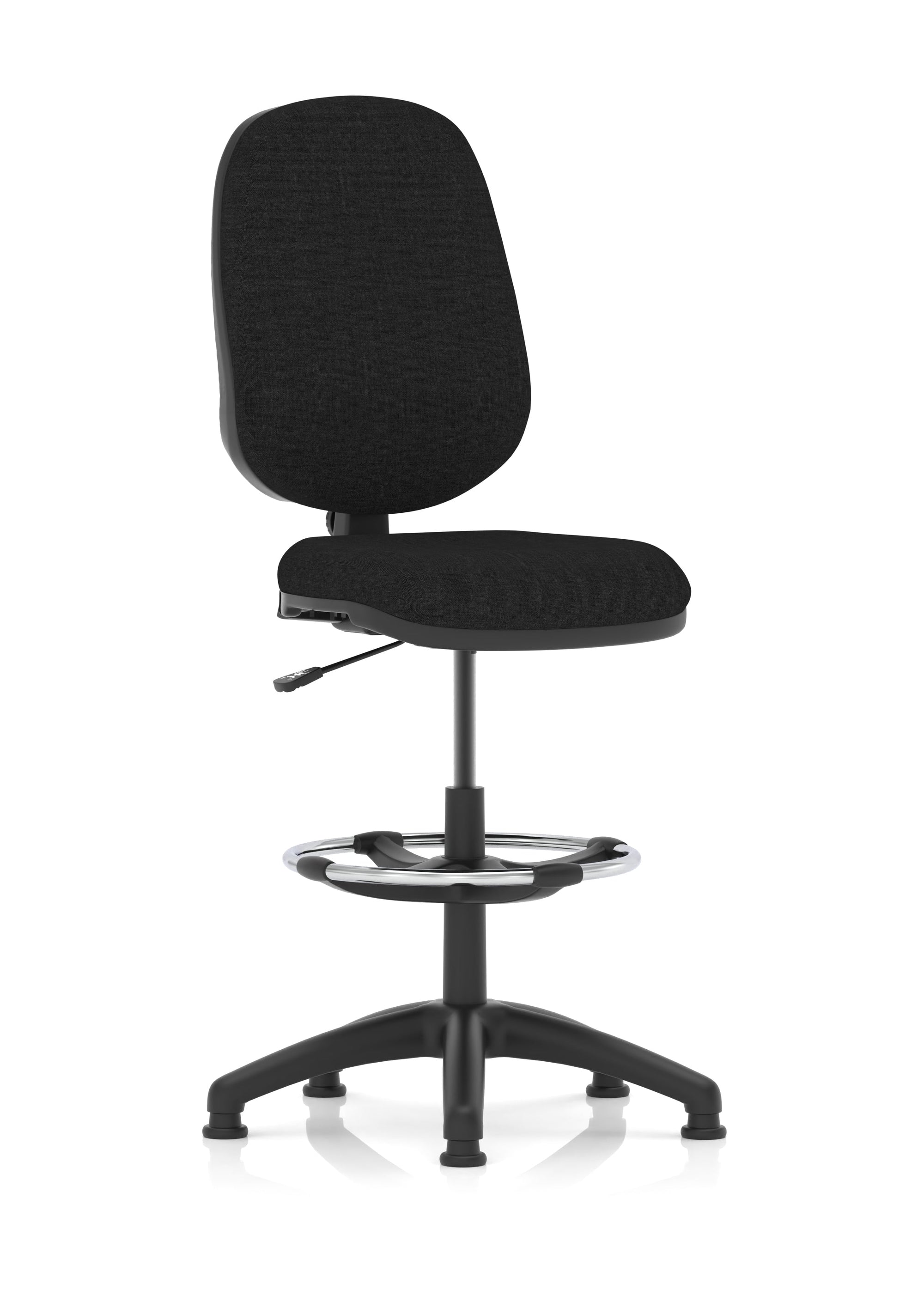 Operator Office Chair Eclipse Plus I Medium Back Task with Hi Rise Draughtsman Kit None Colour Black Fabric 