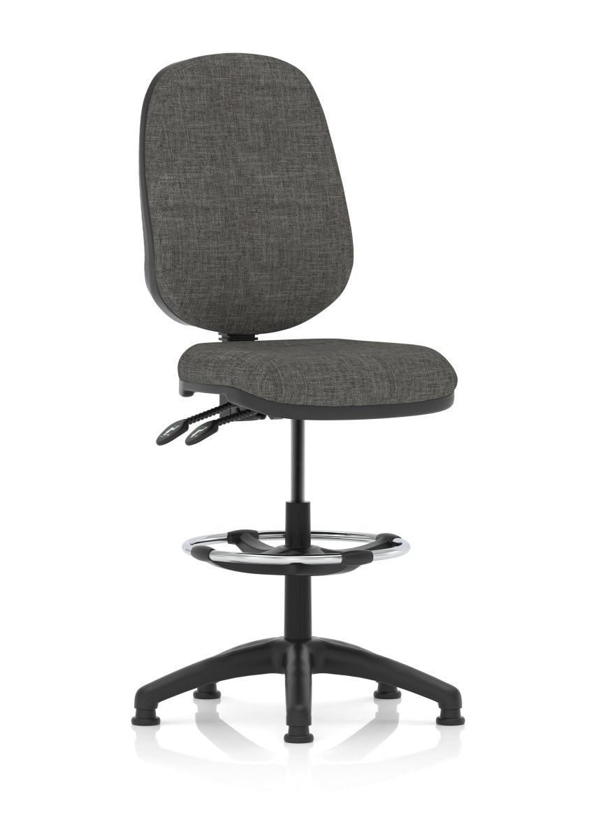 eclipse-plus-ii-operator-chair-with-hi-rise-draughtsman-kit Dynamic  Black Fabric  With Height Adjustable Arms 