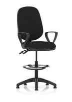 eclipse-plus-ii-operator-chair-with-hi-rise-draughtsman-kit Dynamic  Charcoal Fabric  With Height Adjustable Arms 