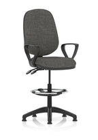 eclipse-plus-ii-operator-chair-with-hi-rise-draughtsman-kit Dynamic  Black Leather  With Height Adjustable Arms 