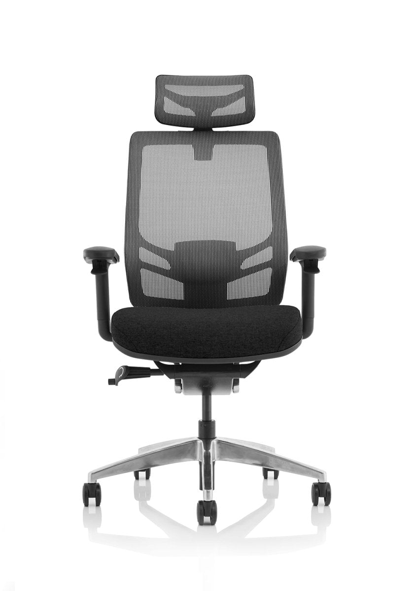 Office furniture ergo-click Dynamic  Mesh & Bespoke Bergamot Cherry Fabric  With Headrest 