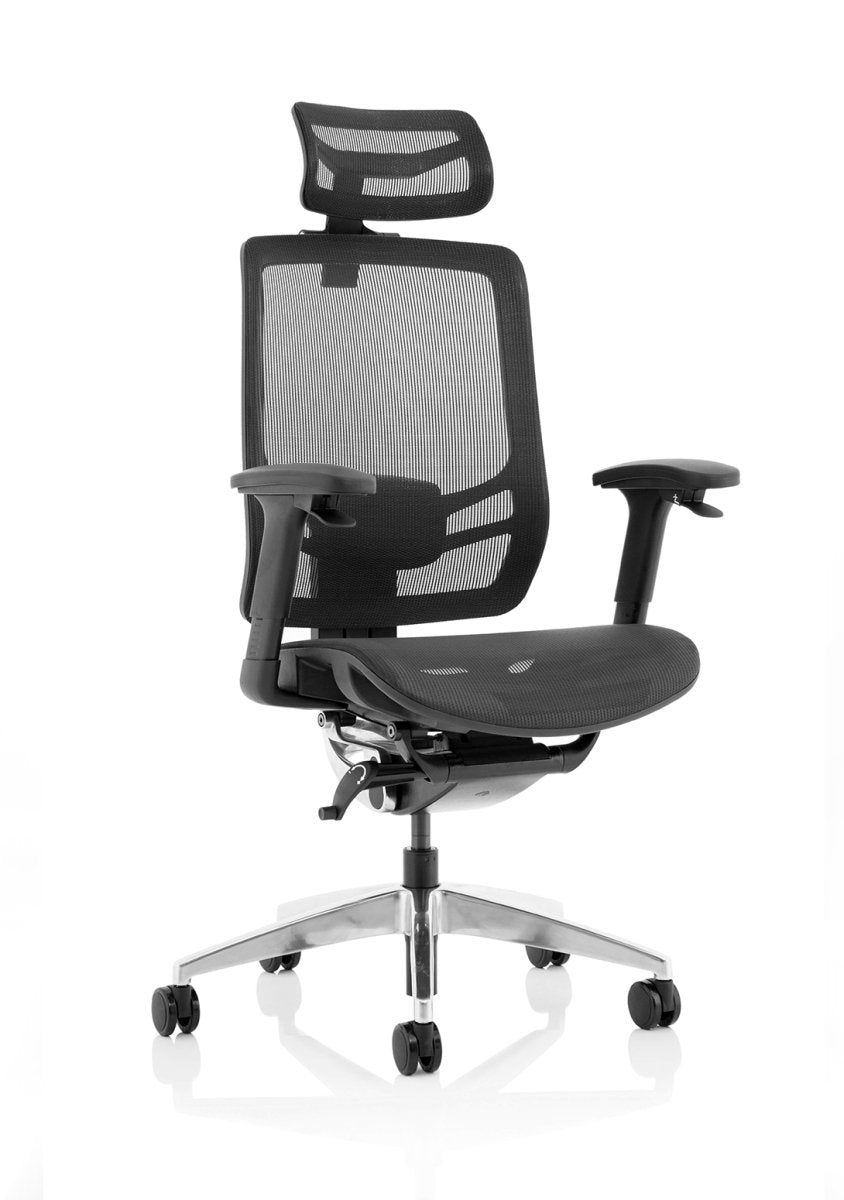 Ergonomic Posture Office Chair  Ergo Click High Back with Arms Mesh & Black Fabric  With Headrest 