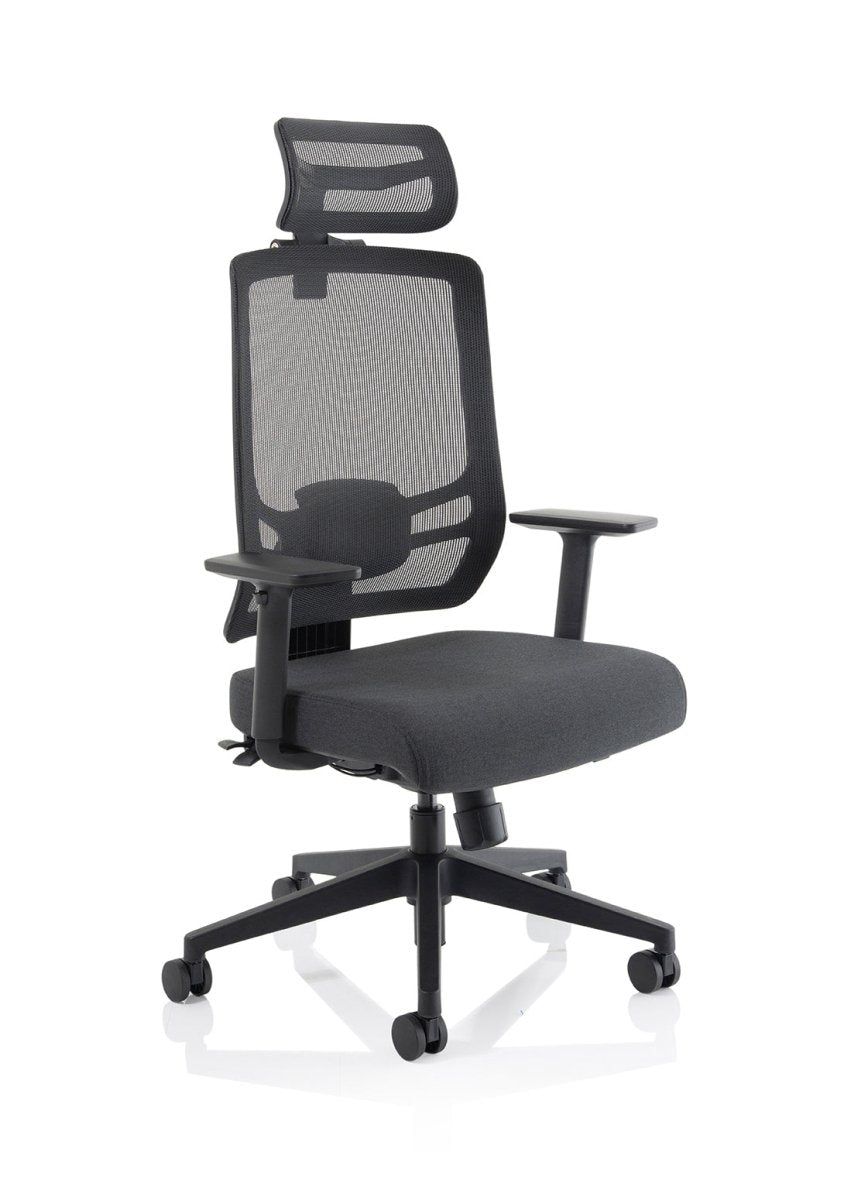 Office furniture ergo-twist Dynamic  Mesh & Bespoke Senna Yellow Fabric  No Headrest 