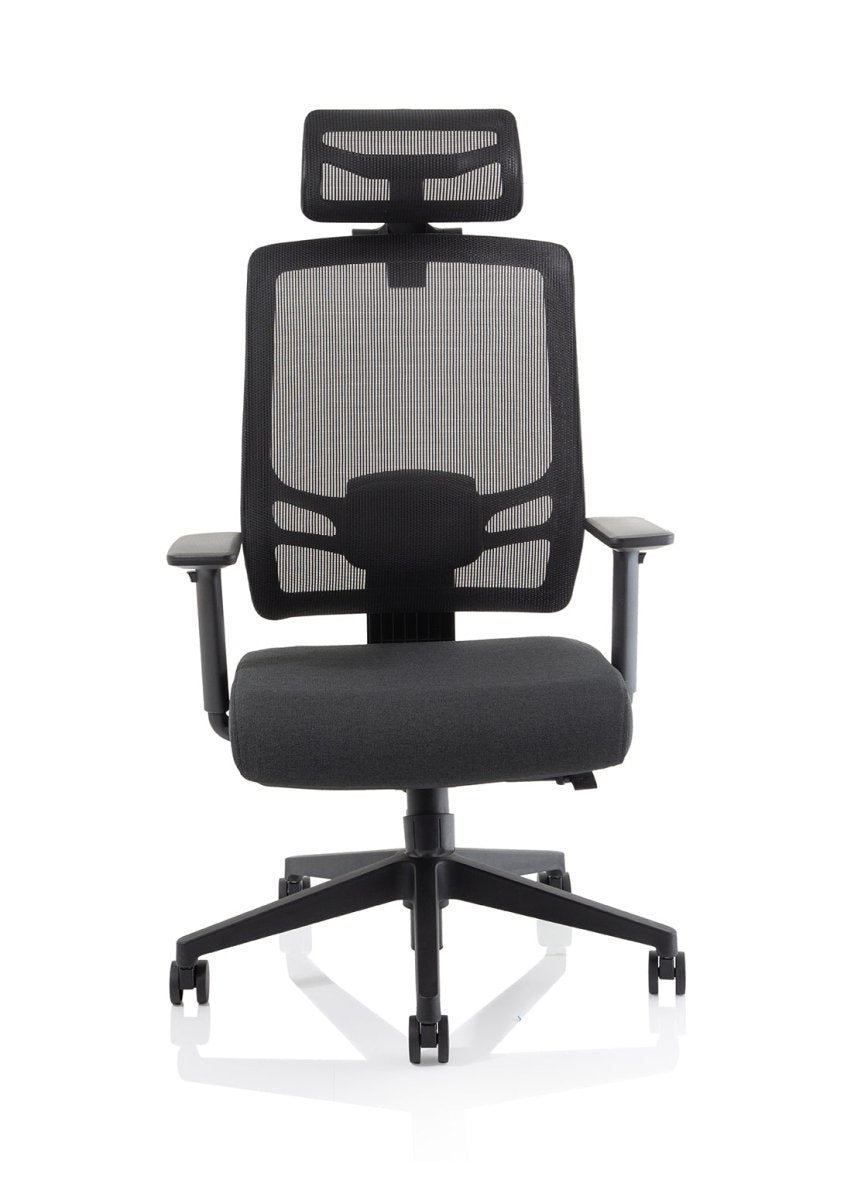 Office furniture ergo-twist Dynamic  Mesh & Bespoke Ginseng Chilli Fabric  With Headrest 