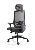 Office furniture ergo-twist Dynamic  Mesh & Bespoke Maringa Teal Fabric  No Headrest 