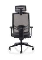 Office furniture ergo-twist Dynamic  Mesh & Bespoke Tansy Purple Fabric  With Headrest 