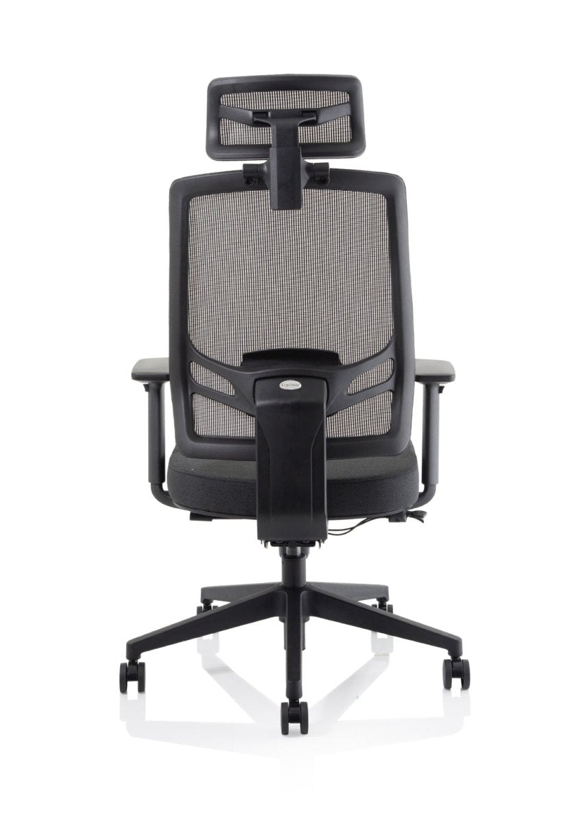 Office furniture ergo-twist Dynamic  Mesh & Bespoke Tansy Purple Fabric  With Headrest 
