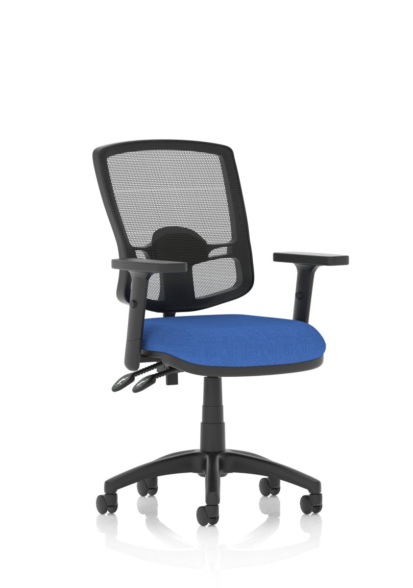 eclipse-plus-ii-deluxe-mesh-back-operator-chair Dynamic  Blue Fabric  With Height Adjustable Arms No Draughtsman Kit