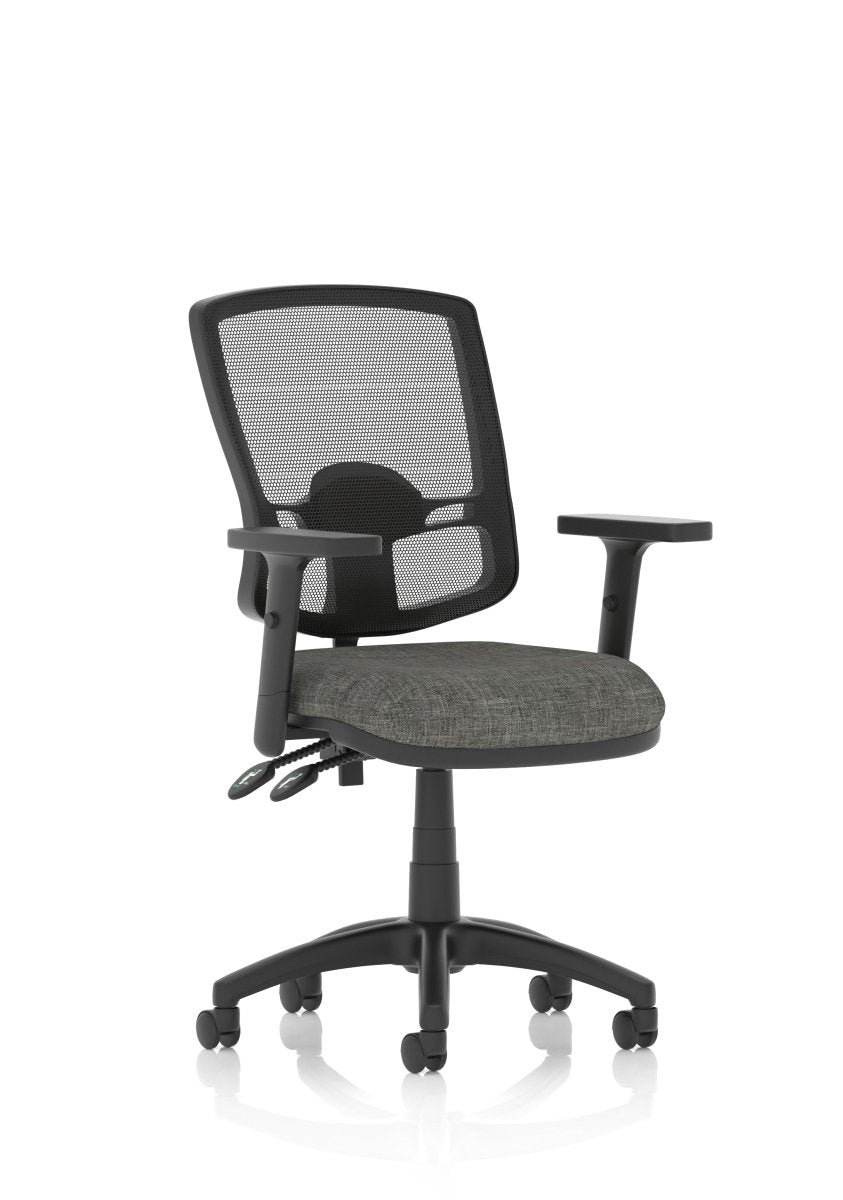 eclipse-plus-ii-deluxe-mesh-back-operator-chair Dynamic  Charcoal Fabric  With Height Adjustable Arms No Draughtsman Kit