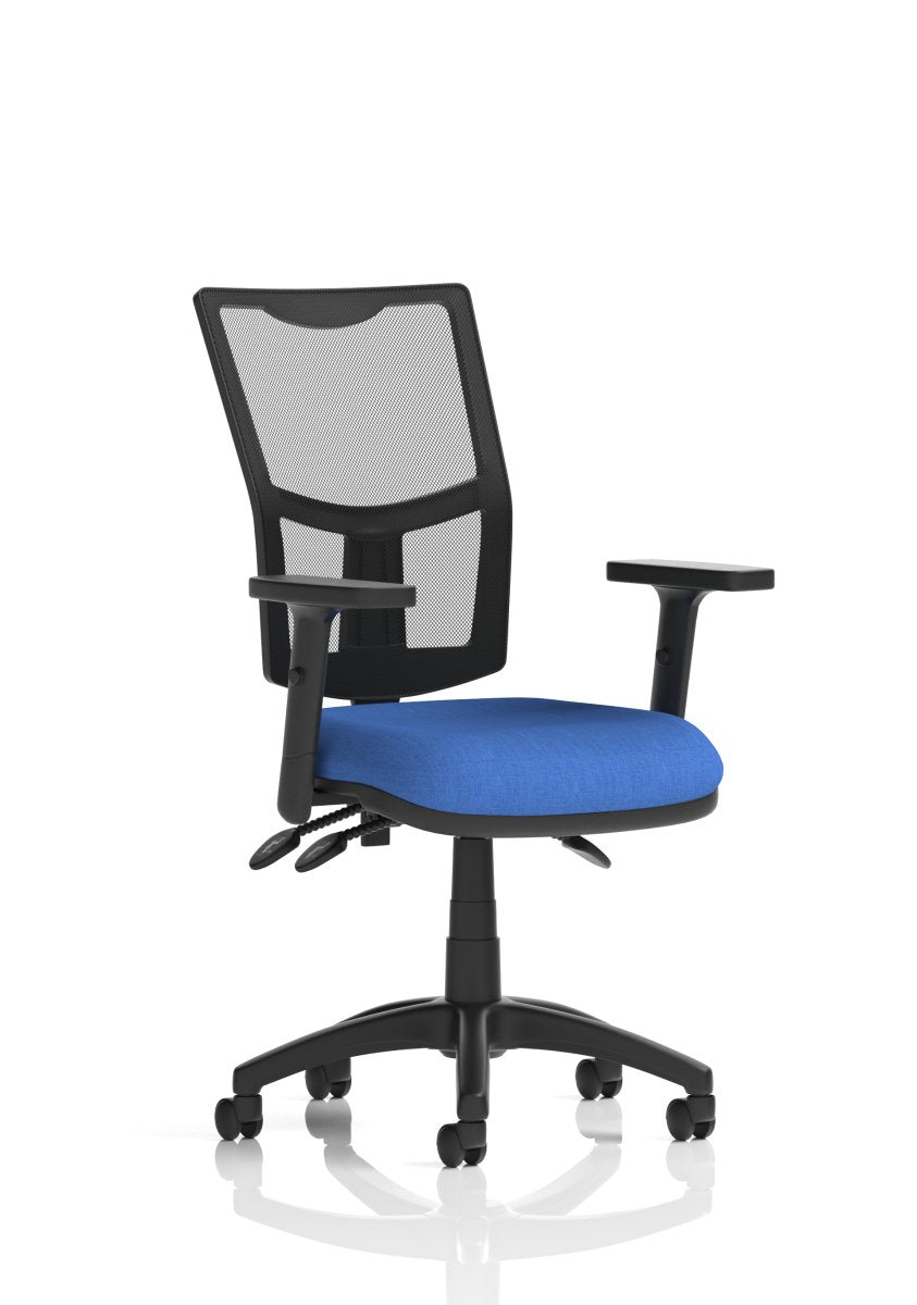 Office furniture eclipse-plus-iii-mesh-back-operator-chair Dynamic  Blue Fabric  With Height Adjustable Arms 