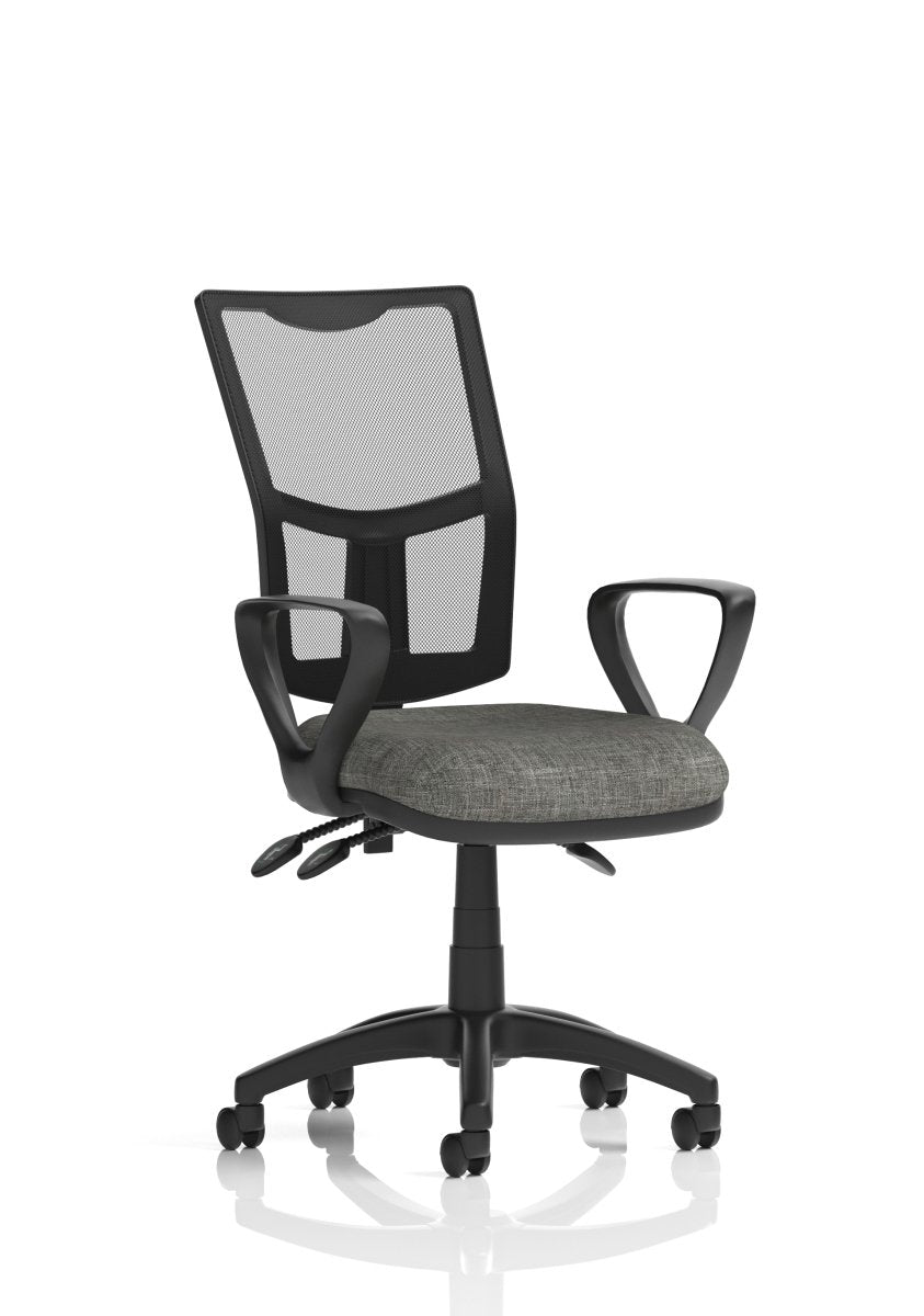 Office furniture eclipse-plus-iii-mesh-back-operator-chair Dynamic  Charcoal Fabric  With Loop Arms 