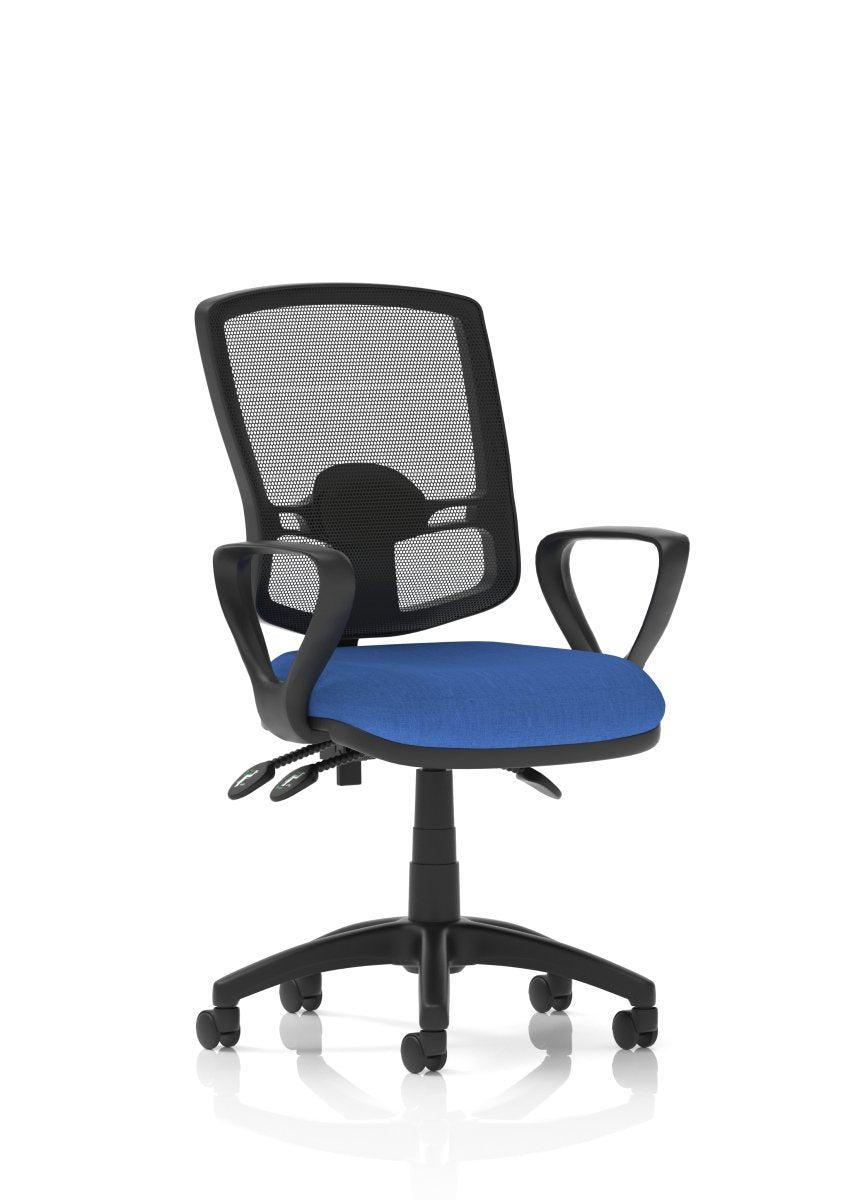 Office furniture eclipse-plus-iii-deluxe-mesh-back-operator-chair Dynamic  Blue Fabric  With Loop Arms 