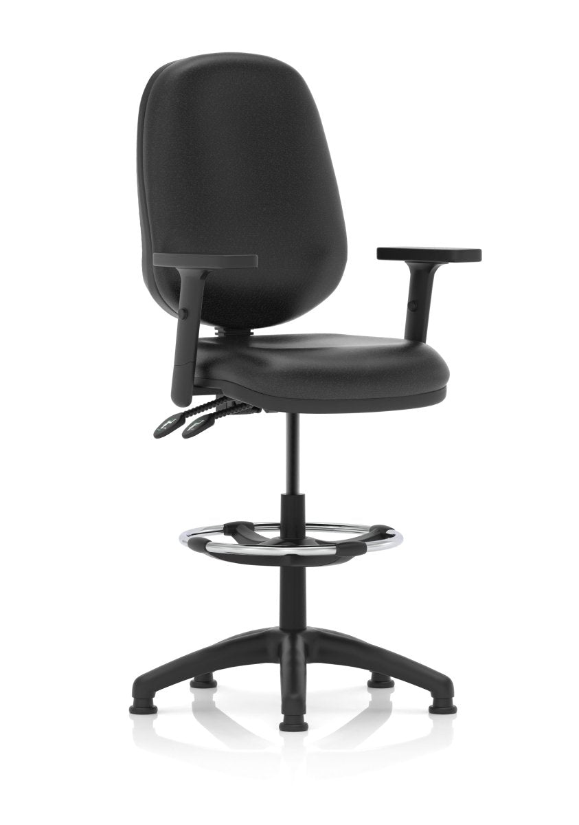 Office furniture eclipse-plus-ii-operator-chair-with-hi-rise-draughtsman-kit Dynamic  Charcoal Fabric  With Loop Arms 
