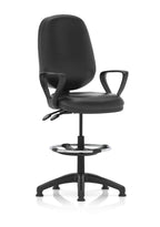 Office furniture eclipse-plus-ii-operator-chair-with-hi-rise-draughtsman-kit Dynamic  Black Leather  With Loop Arms 