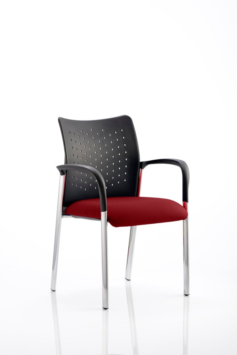 Office furniture academy-visitor-chair Dynamic  Bespoke Tansy Purple  With Arms Black Fabric