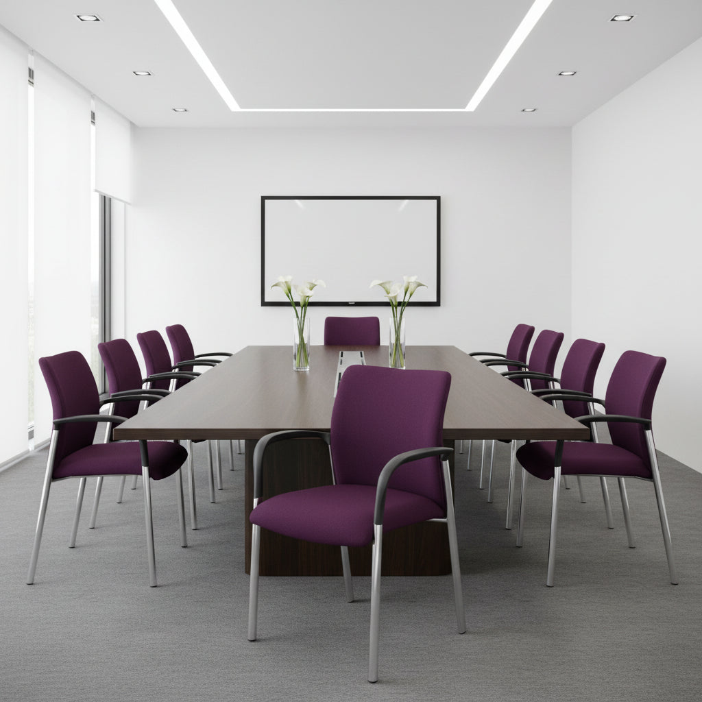 Office furniture academy-visitor-chair Dynamic  Bespoke Ginseng Chilli  No Arms Black Nylon