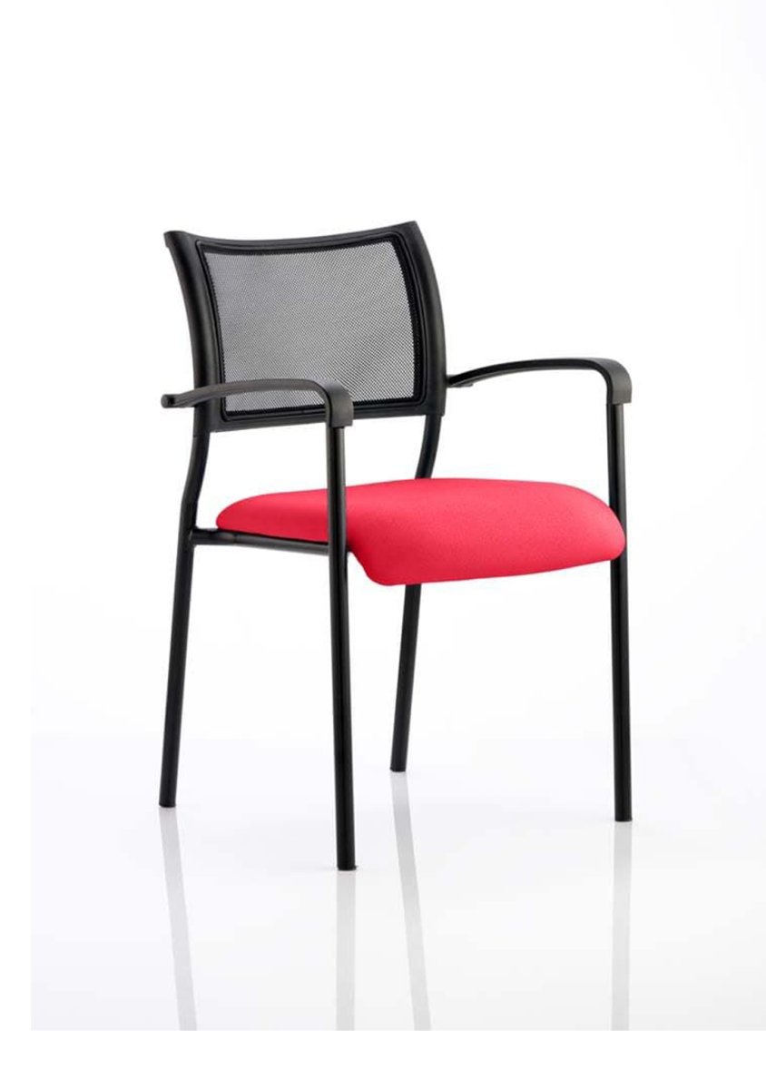 Office Visitor Chair Brunswick Medium Back Stacking by Dynamic Bespoke Bergamot Cherry  Black With Arms