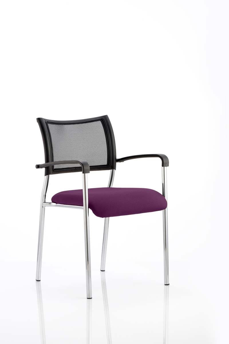 Office furniture brunswick-visitor-chair-bespoke Dynamic  Bespoke Tansy Purple  Chrome With Arms