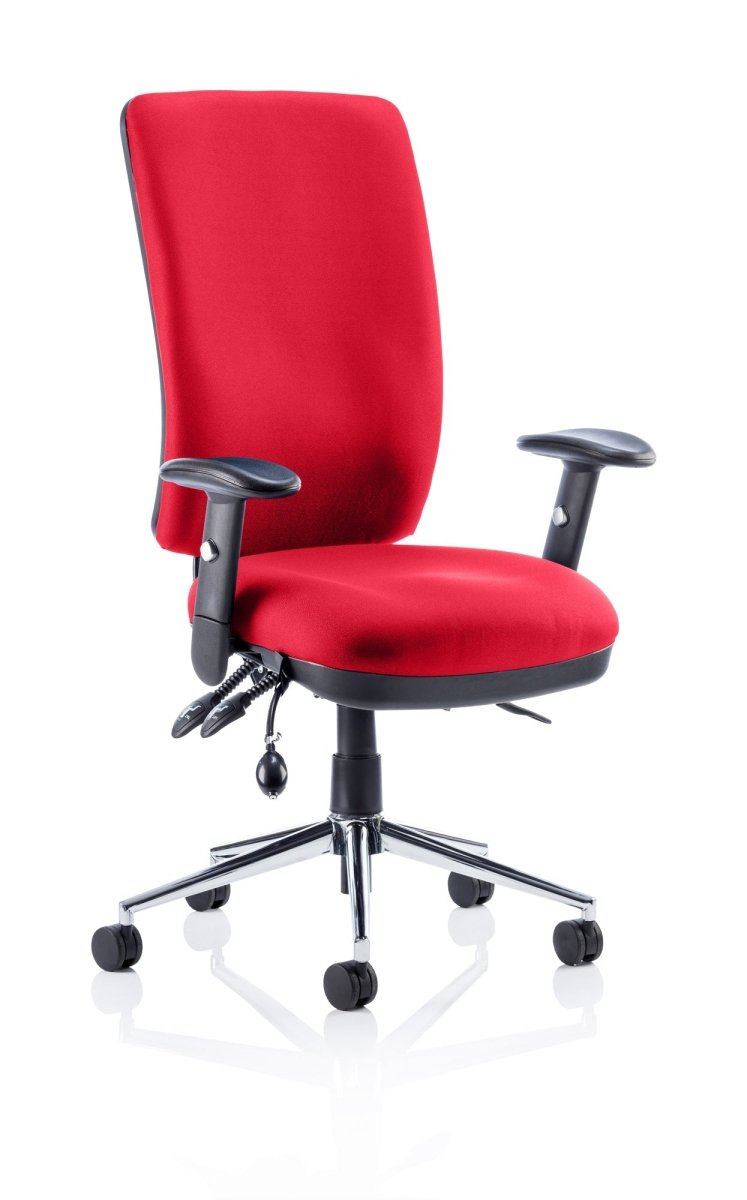 chiro-high-back-operator-chair Dynamic  Bespoke Maringa Teal  With Height Adjustable Arms Matching Bespoke Colour