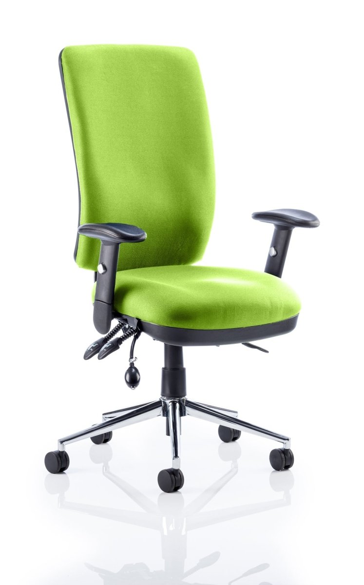Office furniture chiro-high-back-operator-chair Dynamic  Bespoke Senna Yellow  With Height Adjustable Arms Black
