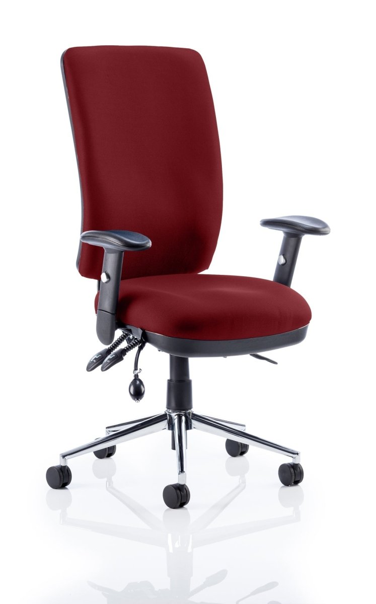 Office furniture chiro-high-back-operator-chair Dynamic  Bespoke Bergamot Cherry  With Height Adjustable Arms Black