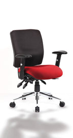 chiro-medium-back-operator-chair Dynamic  Bespoke Maringa Teal  With Height Adjustable Arms Matching Bespoke Colour