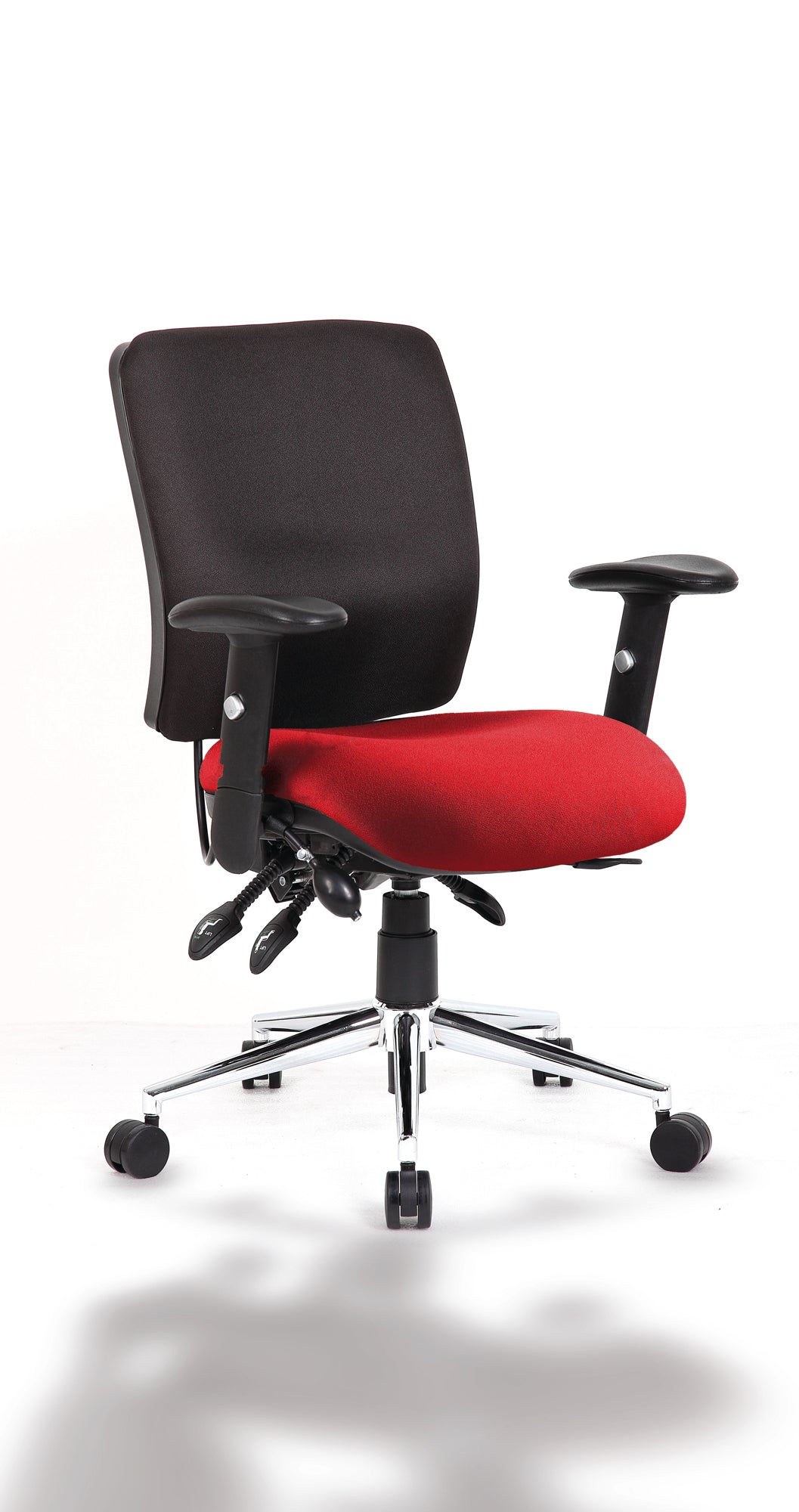 chiro-medium-back-operator-chair Dynamic  Bespoke Maringa Teal  With Height Adjustable Arms Matching Bespoke Colour