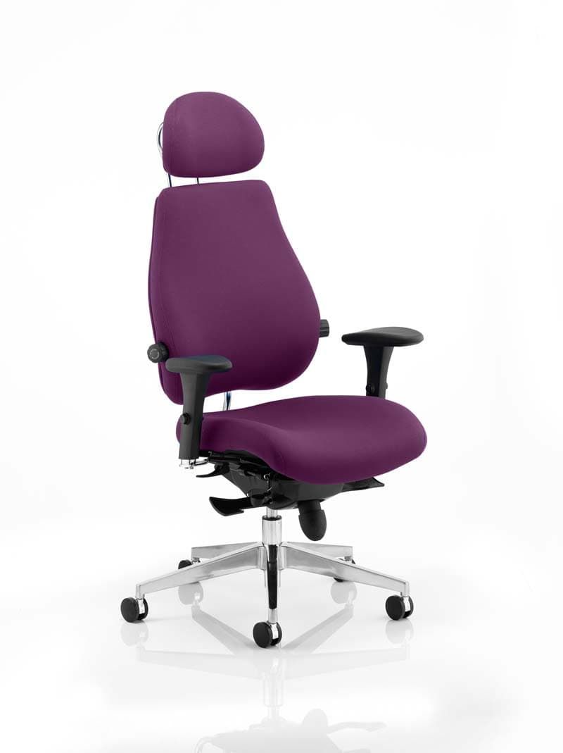 Office furniture chiro-plus-ultimate-bespoke-with-headrest Dynamic  Bespoke Tansy Purple  Matching Bespoke Colour 