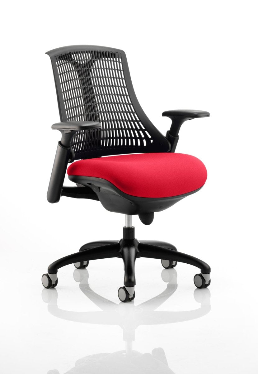 Office furniture flex-task-operator-chair-black-frame Dynamic  Bespoke Bergamot Cherry Colour White 