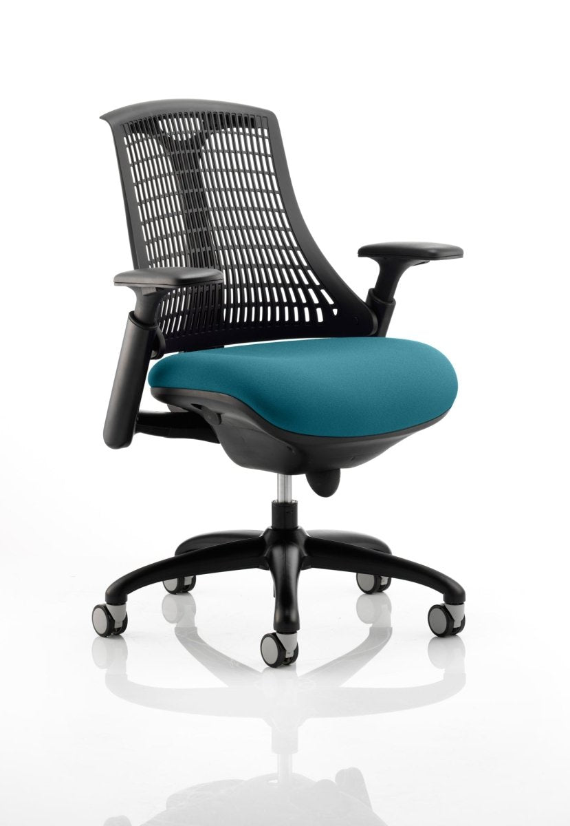 Office furniture flex-task-operator-chair-black-frame Dynamic  Bespoke Stevia Blue Colour White 