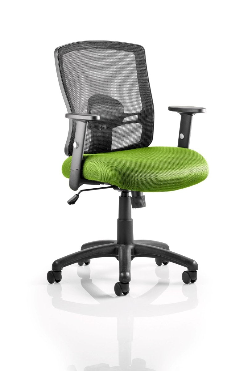 Office furniture portland-operator-chair Dynamic  With Height Adjustable Arms Colour Bespoke Maringa Teal 