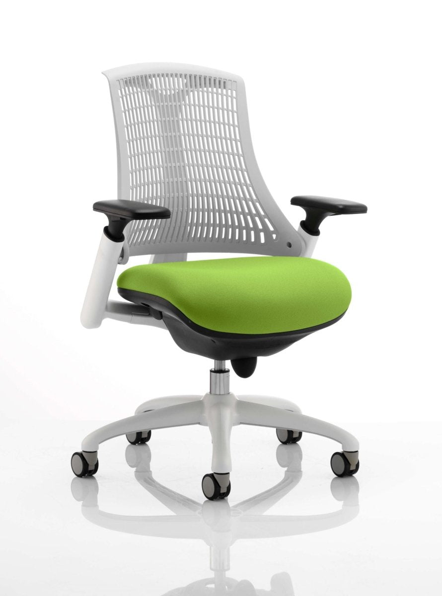 Office furniture flex-task-operator-chair-white-frame Dynamic  Bespoke Maringa Teal Colour Black 