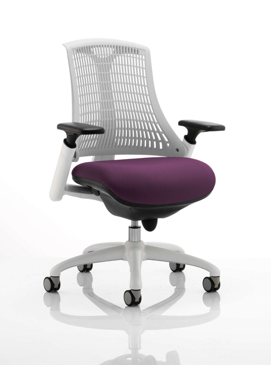 Office furniture flex-task-operator-chair-white-frame Dynamic  Bespoke Myrrh Green Colour Black 