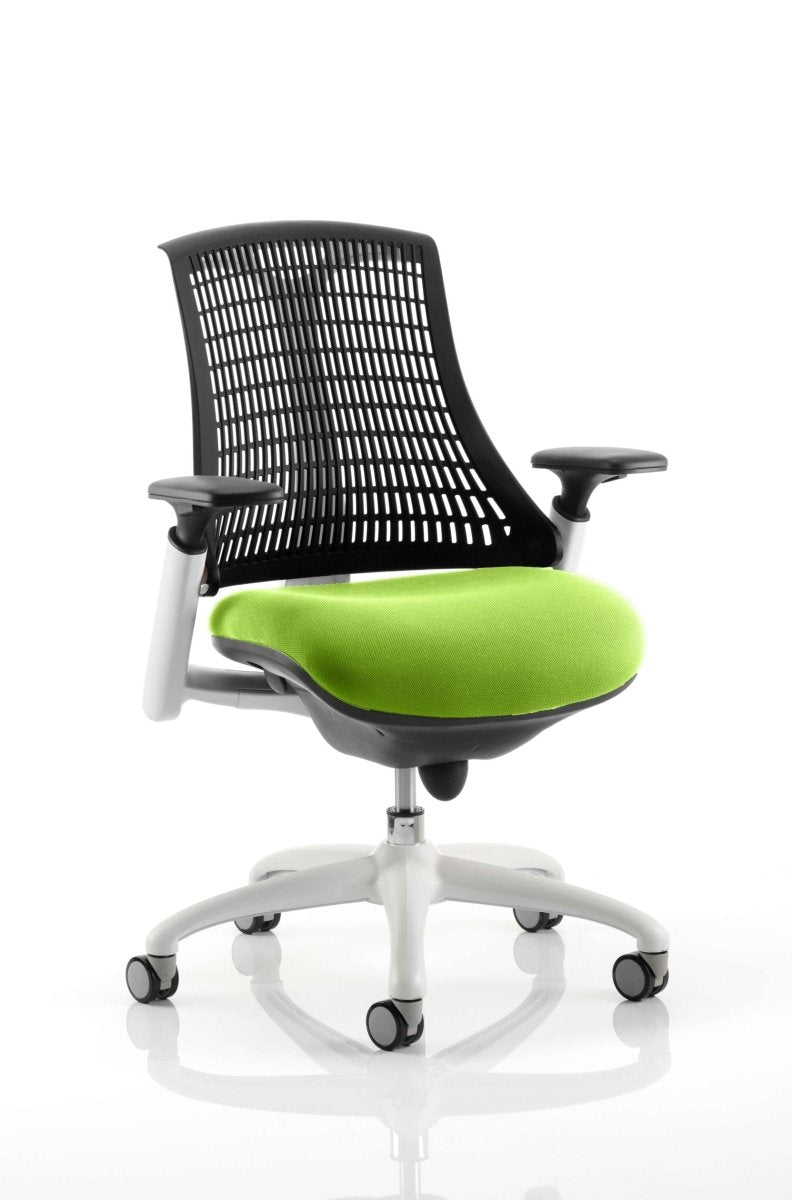 Office furniture flex-task-operator-chair-white-frame Dynamic  Bespoke Maringa Teal Colour White 