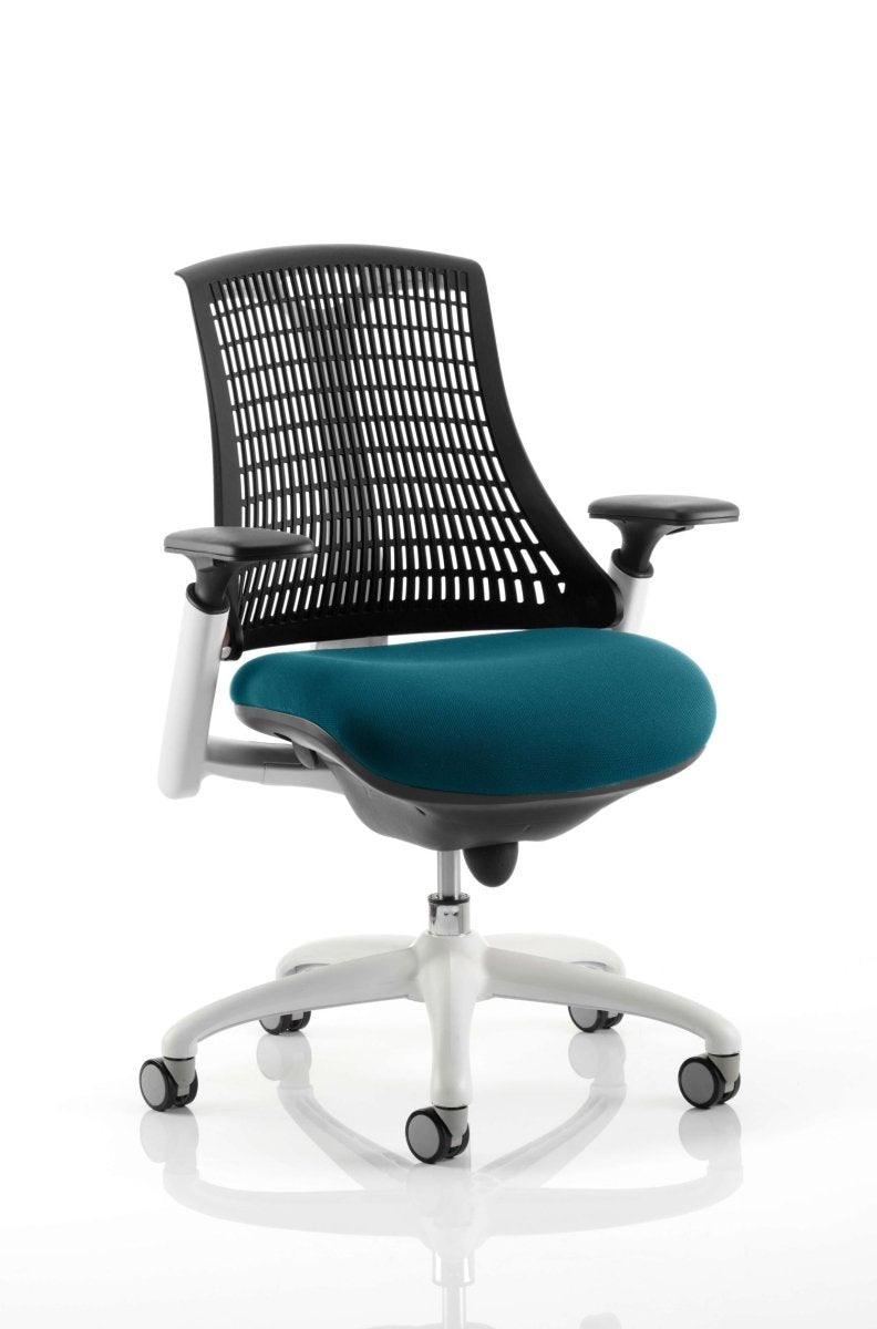 Office furniture flex-task-operator-chair-white-frame Dynamic  Bespoke Tabasco Orange Colour White 