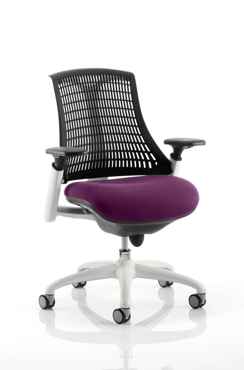 Office furniture flex-task-operator-chair-white-frame Dynamic  Bespoke Stevia Blue Colour White 