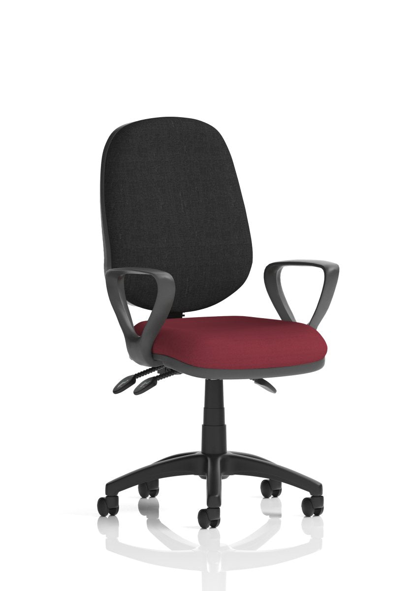 Office furniture eclipse-plus-iii-operator-chair Dynamic  Bespoke Maringa Teal  Black With Loop Arms