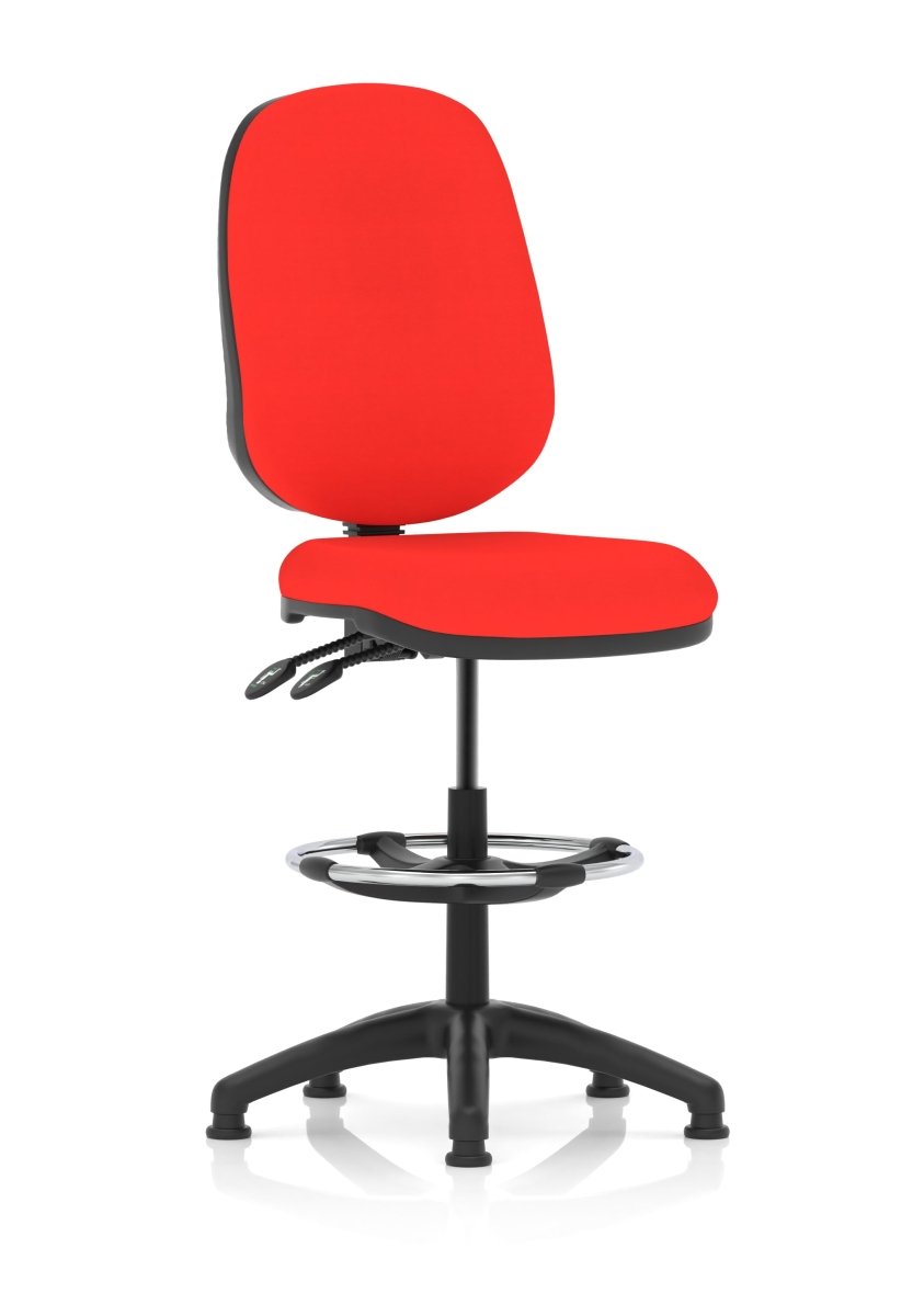 eclipse-plus-ii-operator-chair-with-hi-rise-draughtsman-kit Dynamic  Bespoke Maringa Teal  With Loop Arms 