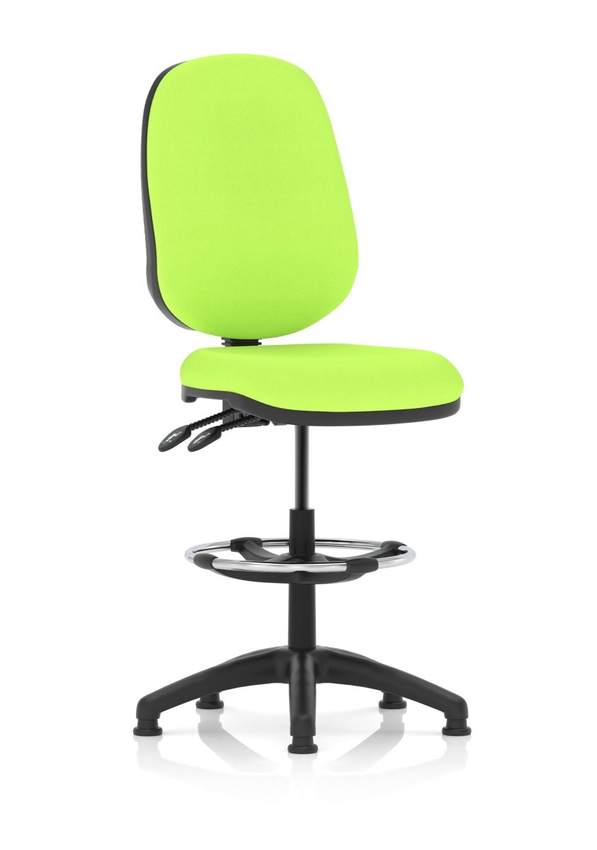 eclipse-plus-ii-operator-chair-with-hi-rise-draughtsman-kit Dynamic  Bespoke Maringa Teal  With Height Adjustable Arms 
