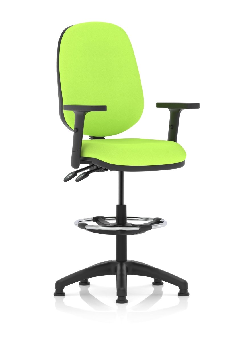 eclipse-plus-ii-operator-chair-with-hi-rise-draughtsman-kit Dynamic  Bespoke Myrrh Green  With Loop Arms 