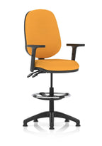 eclipse-plus-ii-operator-chair-with-hi-rise-draughtsman-kit Dynamic  Bespoke Stevia Blue  With Loop Arms 