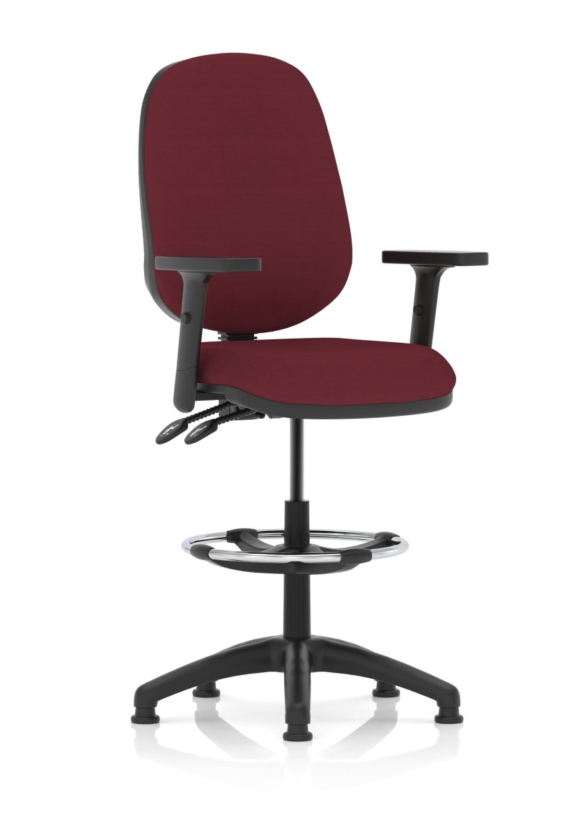 eclipse-plus-ii-operator-chair-with-hi-rise-draughtsman-kit Dynamic  Bespoke Stevia Blue  With Height Adjustable Arms 