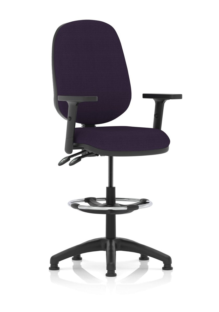 eclipse-plus-ii-operator-chair-with-hi-rise-draughtsman-kit Dynamic  Bespoke Tabasco Orange  With Loop Arms 