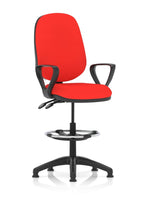 eclipse-plus-ii-operator-chair-with-hi-rise-draughtsman-kit Dynamic  Bespoke Tabasco Orange  Height Adjustable Arms 